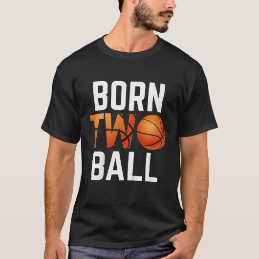 2球生まれバスケットボール2歳誕生日部 Tシャツ (正面)