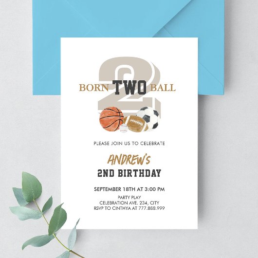 2球生まれ誕生日男子2歳の誕生日 招待状