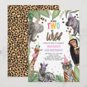 2生まれBe Wild Safari 2nd Birthday 招待状 (正面/裏面)