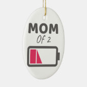 2男の子の母の日の2つの母の疲れた母 セラミックオーナメント (右)