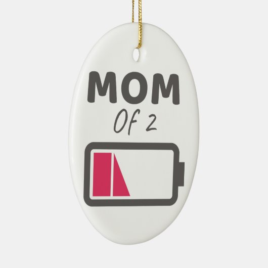 2男の子の母の日の2つの母の疲れた母 セラミックオーナメント (右)