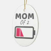 2男の子の母の日の2つの母の疲れた母 セラミックオーナメント (左)