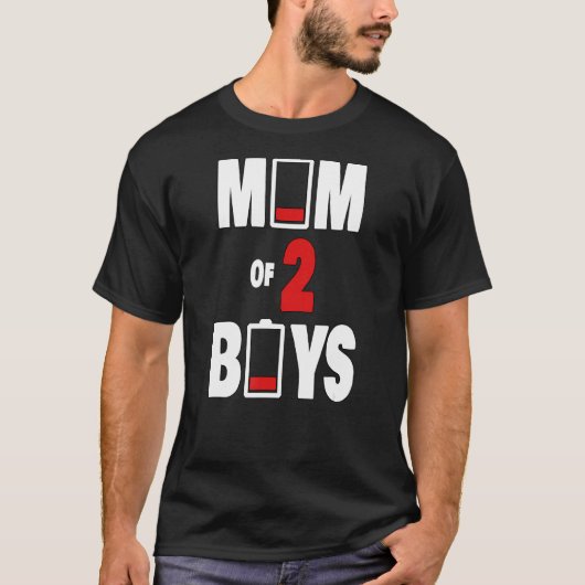 2男の子の母の日ママ母ママ双子ママ母ママ Tシャツ (正面)