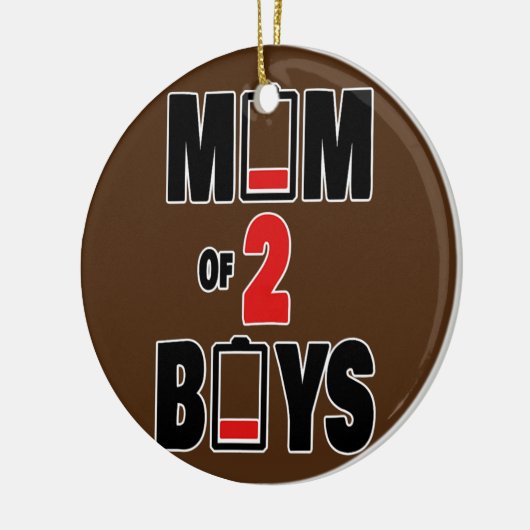2男の子の母の日ママ母ママ双子ママ セラミックオーナメント (左)