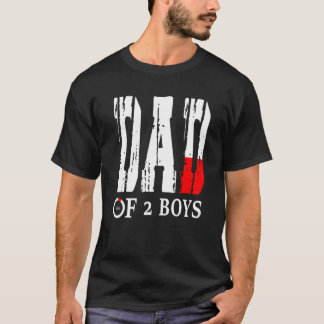 2男の子の父親のメンズパパまたは2男の子の祖父 Tシャツ