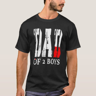 2男の子の父親のメンズパパまたは2男の子の祖父 Tシャツ