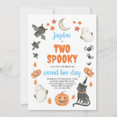 2男の子不気味かわいい幽霊ハロウィーン2回目の誕生日 招待状 (正面)