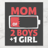 2男の子1女の子の母の日 ワインラベル (シングルラベル)