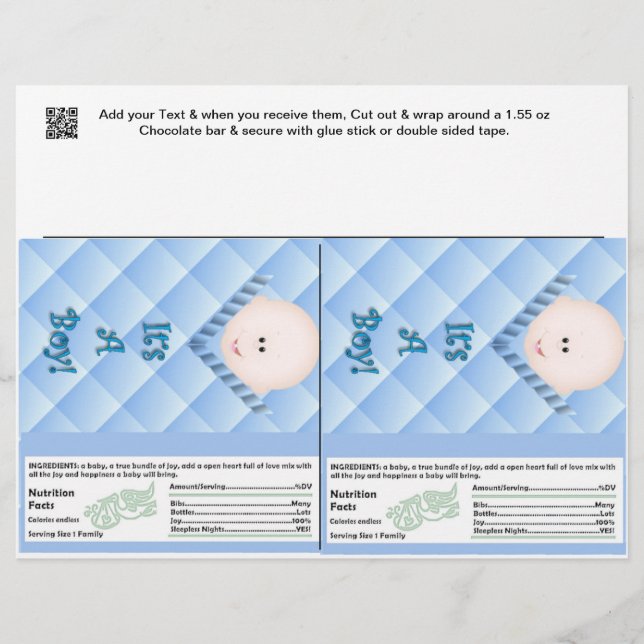 2男の赤ちゃんシャワーキャンディバーラッパ党の好意 (正面)