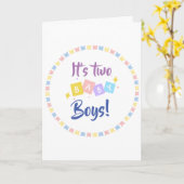 2男の赤ちゃんブルーパーティー誕生発表 カード (黄色い花)