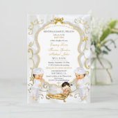 2男の赤ちゃん&ガールバプテスマ《キリスト教》洗礼式や命名式金ゴールドInv 招待状 (スタンド正面)