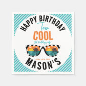 2男クール子2歳の誕生日パーティー スタンダードカクテルナプキン (正面)