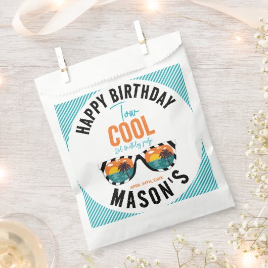 2男クール子2歳の誕生日パーティー フェイバーバッグ (クリップ留めされた状態)