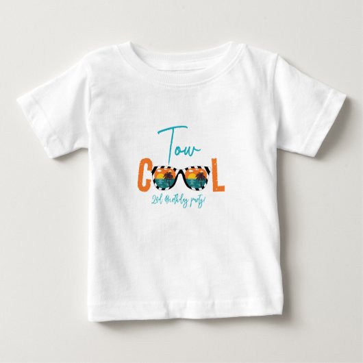 2男クール子2歳の誕生日パーティー ベビーTシャツ (正面)