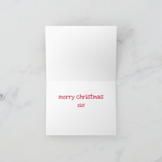 2番目に愛されている子供 - 面白い兄弟姉妹クリスマス カード (内部)