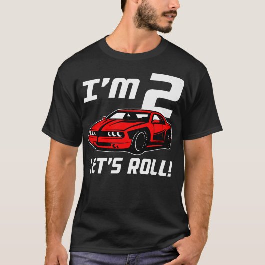 2番目のおもしろい誕生日ギフト男の子幼児レースカー2 Y Tシャツ (正面)