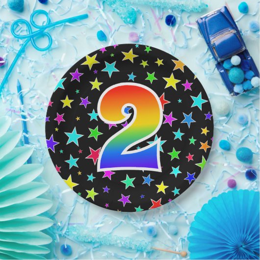 2番目のイベントはっきりした:,おもしろい, カラフル Rainbow 2 ペーパープレート (パーティー)