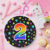 2番目のイベントはっきりした:,おもしろい, カラフル Rainbow 2 ペーパープレート (パーティー)