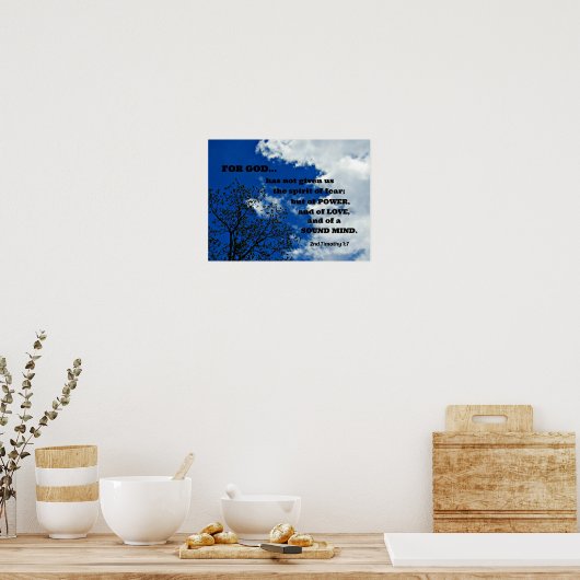 2番目のテモテ1:7神は私たち与えを持っていない。.. ポスター (キッチン)