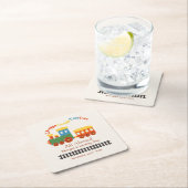 2番目のバースデーカラフルトレインチュガチョオ2 スクエアペーパーコースター (インサイチュ)