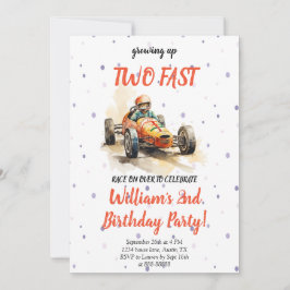 2番目の成長ファーストレースカー2番目の誕生日 招待状