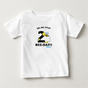2番目の誕生日のビーパーティー ベビーTシャツ