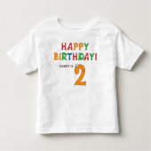 2番目の誕生日カラフルアルファベット(名) トドラーTシャツ (正面)