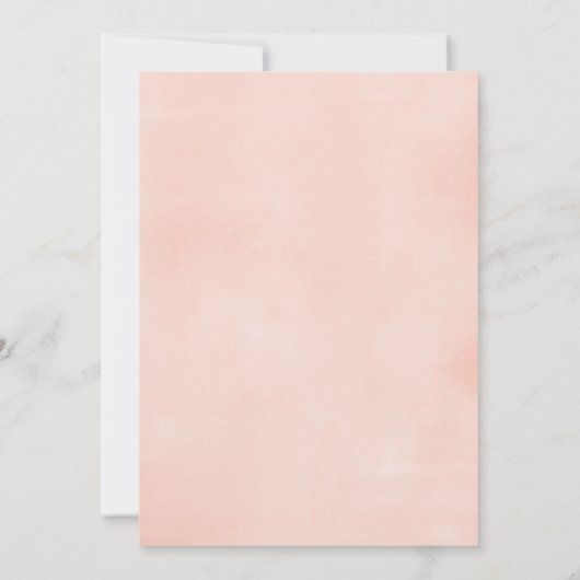 2番目の誕生日ガール、赤面ピンク金ゴールドエレガントフローラ 招待状 (裏面)