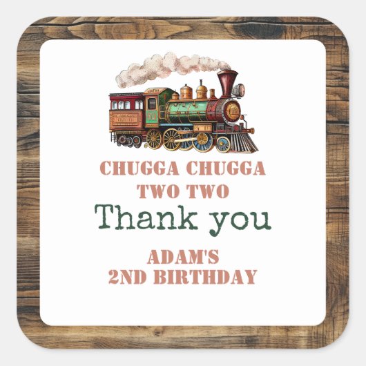 2番目の誕生日パーティーチャガチャッガツイン スクエアシール (正面)