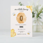 2番目の誕生日パーティーincite小さな蜂蜜 招待状 (スタンド正面)
