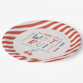 2番目の誕生日フルーツ赤い夏の子供のパーティーinv ペーパープレート (アングル)