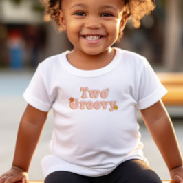 2番目の誕生日2つのGroovyレトロフローラ トドラーTシャツ