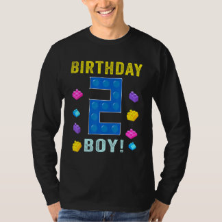 2番目の誕生日2歳ブロック建物少年K Tシャツ