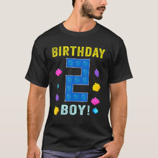 2番目の誕生日2歳ブロック建物少年K Tシャツ