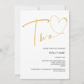 2番目エレガントの誕生日招待状2ハート金ゴールド 招待状 (正面)