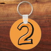 2番間抜け目オレンジ色キーチェーン キーホルダー (正面)