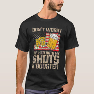 2発おもしろいのショットが両方あっても心配ない Tシャツ