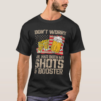 2発おもしろいのショットが両方あっても心配ない Tシャツ
