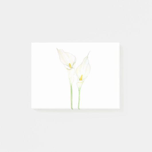 2白いコールリリー水色 ポストイット (正面)