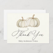 2白と金ゴールドカボチャありがとうノートカード ノートカード (正面/裏面)