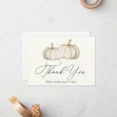 2白と金ゴールドカボチャありがとうノートカード ノートカード (正面/裏面インサイチュ)