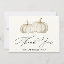 2白と金ゴールドカボチャありがとうノートカード