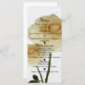 2白絵を描バラエレガントウェディングメニューカード メニュー (正面/裏面)