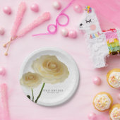 2白色彩の鮮やかバラエレガントブライダルシャワー ペーパープレート (パーティー)