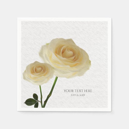 2白色彩の鮮やかバラナエレガントプキン スタンダードカクテルナプキン (正面)