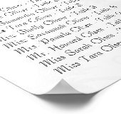 2白黒のうち#2の披露宴座席表 ポスター (角)