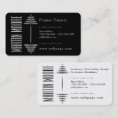 2着色された側面の白黒フィットネス 名刺 (正面/裏面)