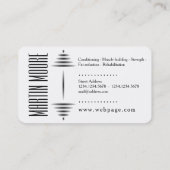 2着色された側面の白黒フィットネス 名刺 (裏面)