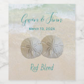 2砂ドルのカスタムウェディング ワインラベル (シングルラベル)