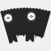 2社ロゴQRコード文字ブラックポップコーンボックス フェイバーボックス (見開き)